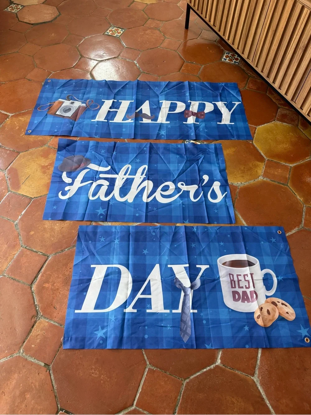 Happy Father's Day Blue Banner Set